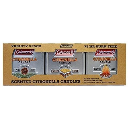 Coleman Scented Citronella Tin Candle 3 Pack Variety, 75 Hour, 38 Oz, 3PK 7716